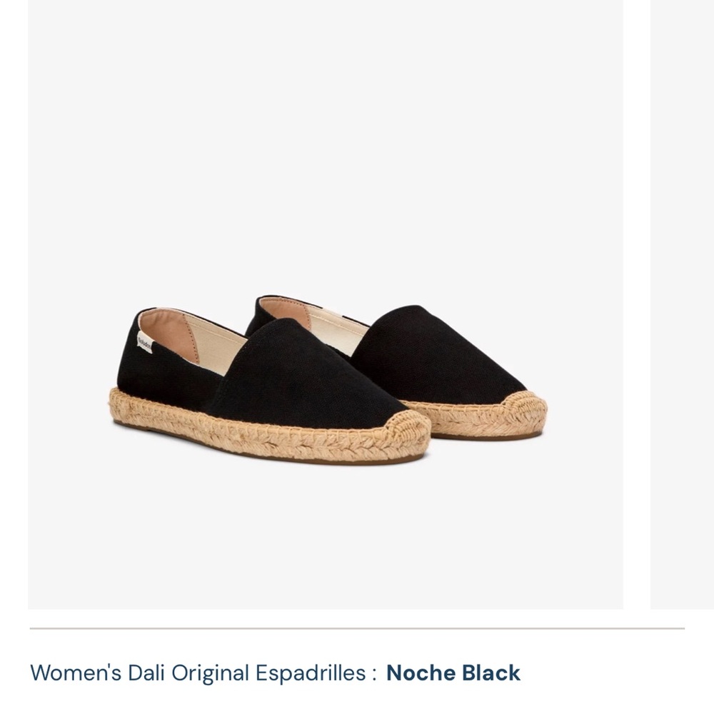 Black Soludos Espadrilles, 38.5 EU, Size 8 US. Like new